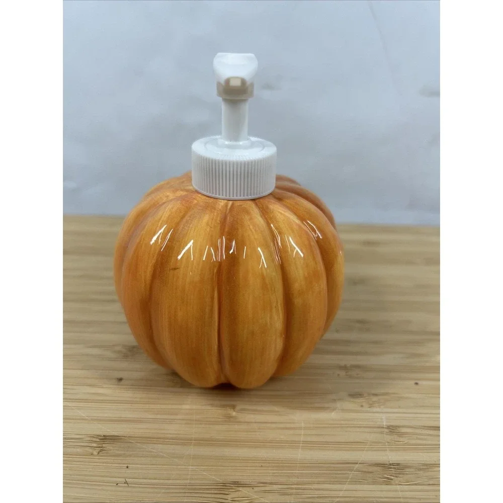 Otagiri Japan‎ Hand Painted Pumpkin Soap Dispenser New Never Used Vintage